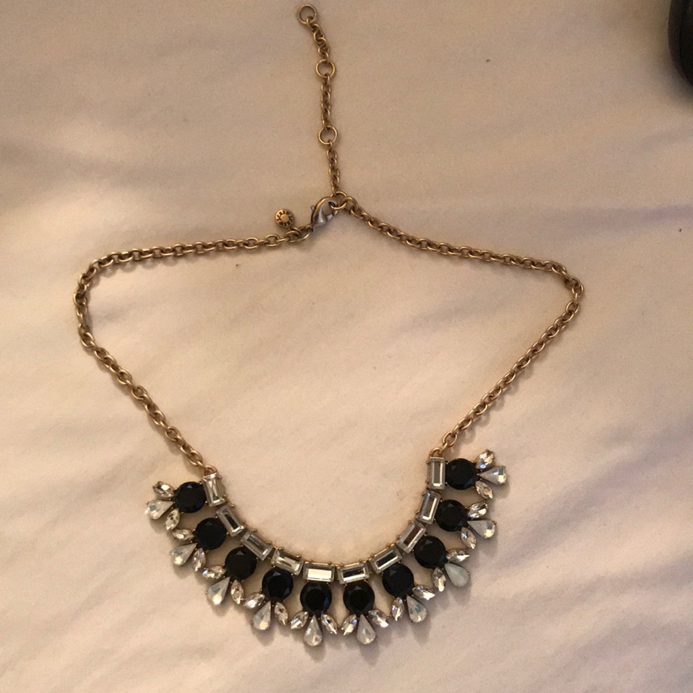 J. Crew black and white teardrop necklace.